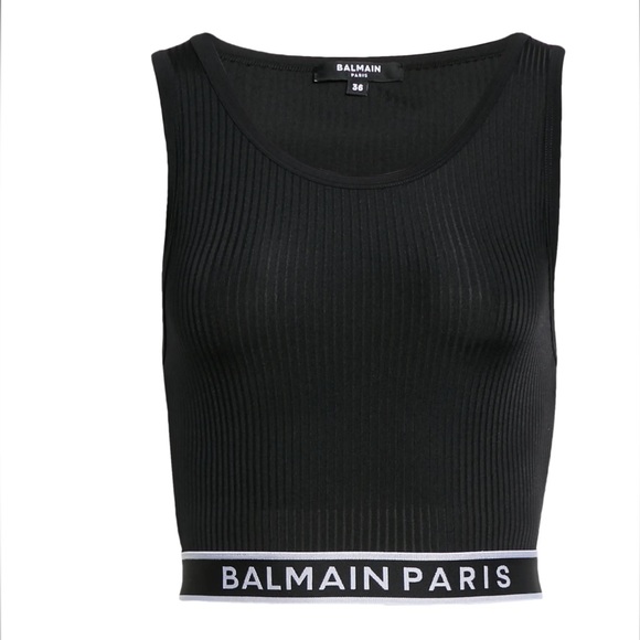 BALMAIN**Black Crop Top***F36 US 4 NWT!!! SOLD OUT!!! - Picture 8 of 9